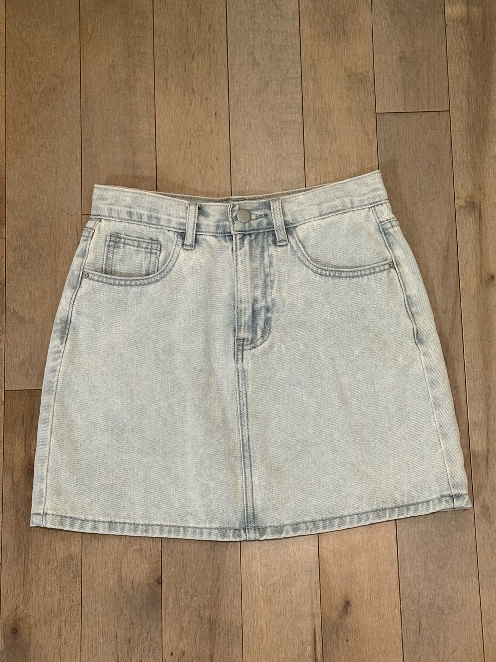 Light Wash Soft Denim Mini Skirt